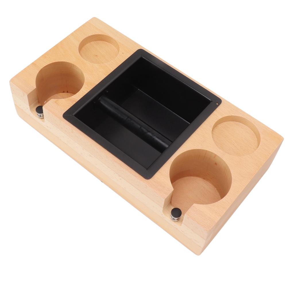 Coffee Tamping Stand Solid Color Beech Wood One Piece Coffee Tamper Holder Station for Home Milk