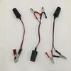 Black & Red Alligator Clips Battery Cables with Cigarette Lighter Plug for Emergency Jump Start