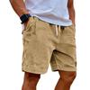Men's Casual Shorts With Elastic Waist Drawstring And Corduroy Fabric, Stylish Design