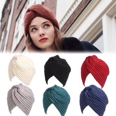 Girls Knitted Hair Band Head Wrap Caps Ladies Turban Women Felt Hat Twist Headwrap Hat