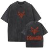 T-shirt Vintage Lavate Rock Band Falling in Reverse Stampa Double Face Estate Uomo Donna Cotone di Alta Qualità T-shirt Oversize