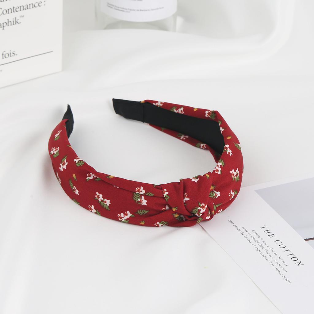2024 New Printed Headband Wide Edge Simple Hair Band Fabric Knotted Headband Hair Accessories Woman
