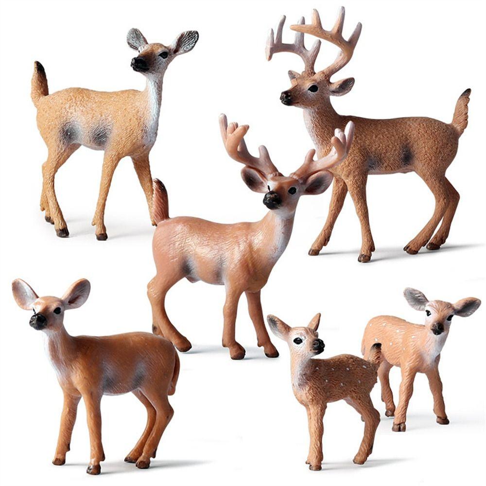 Zoo Animals Deer Animals Action Figures Simulation Animals Animals Models Miniature Figurines