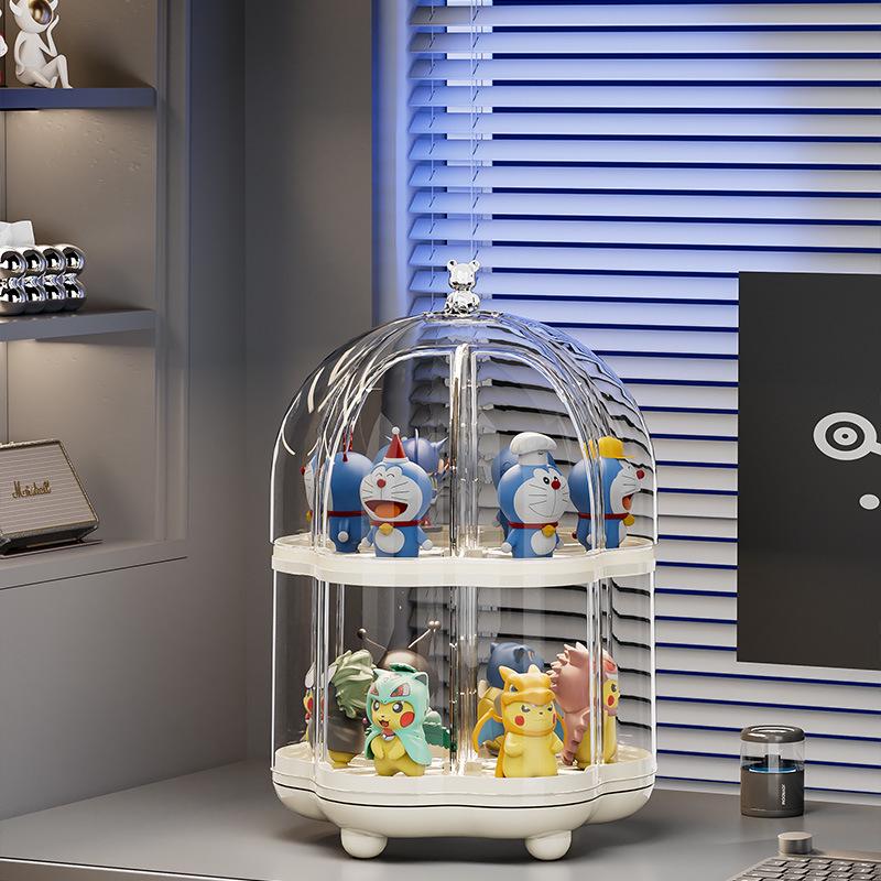 Transparent Rotating Display Stand for Figures, Dolls & LEGO - Large Capacity Storage Box