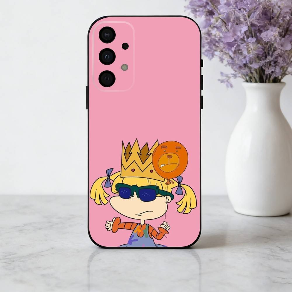 R-Rugrat-T C-Chuckie A-Angelica Phone Case For Samsung Galaxy A73,A72,A71,A70,A53,A52,A51,Soft Silicone Black Cover