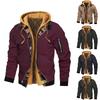 Men's Thick Solid Color Hooded Jacket for Spring, Autumn, and Winter - Air Force Style Casual Wear
