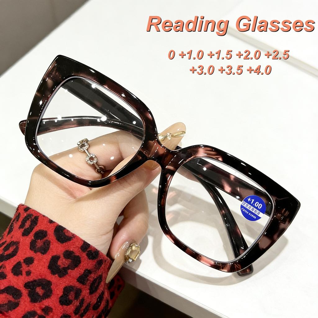 Retro Personalized High-definition Large Frame Women's Reading Glasses Fashionable Neutral High-quality Anti Blue Light Glasses
