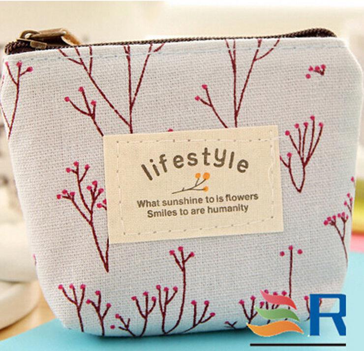 Cute Japanese & Korean Floral Coin Purse for Kids with Logo Customization Option