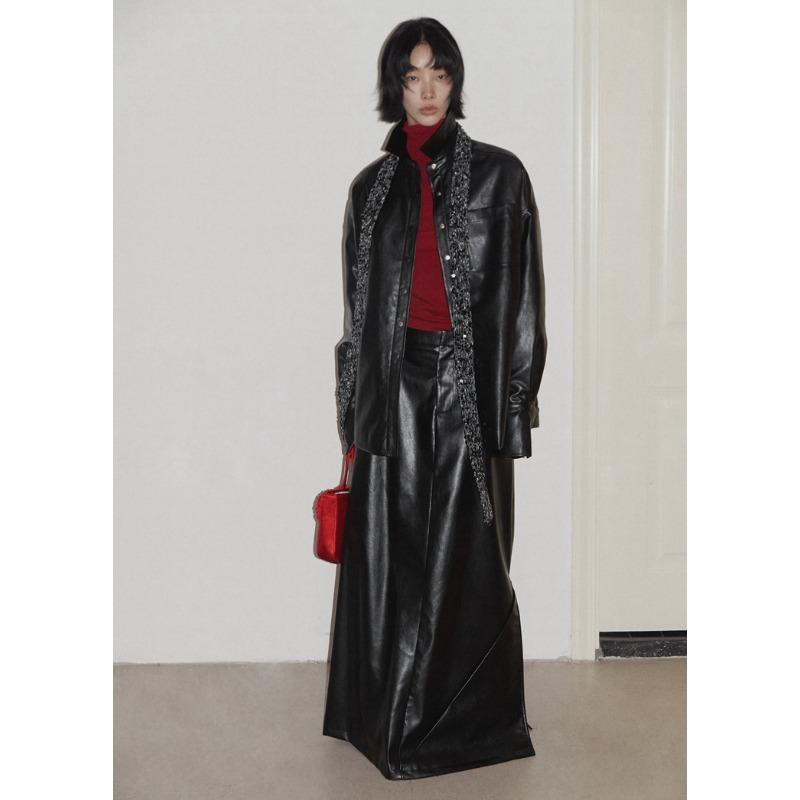 Women's Retro Pu Leather Cotton Coat with Autumn and Cold Season Style Style