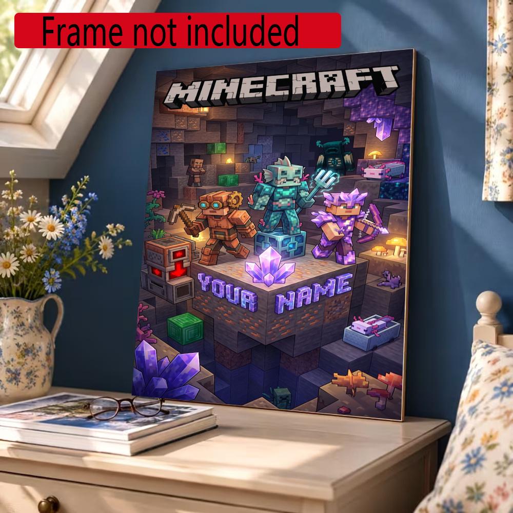 Minecraft Personalized Name Round Diamond Painting Kit Diamond Embroidery Painting Rhinestones Mosaic Frameless Handwork Decoration Arts