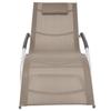 Sun Lounger with Cushion Aluminum and Textilene Taupe