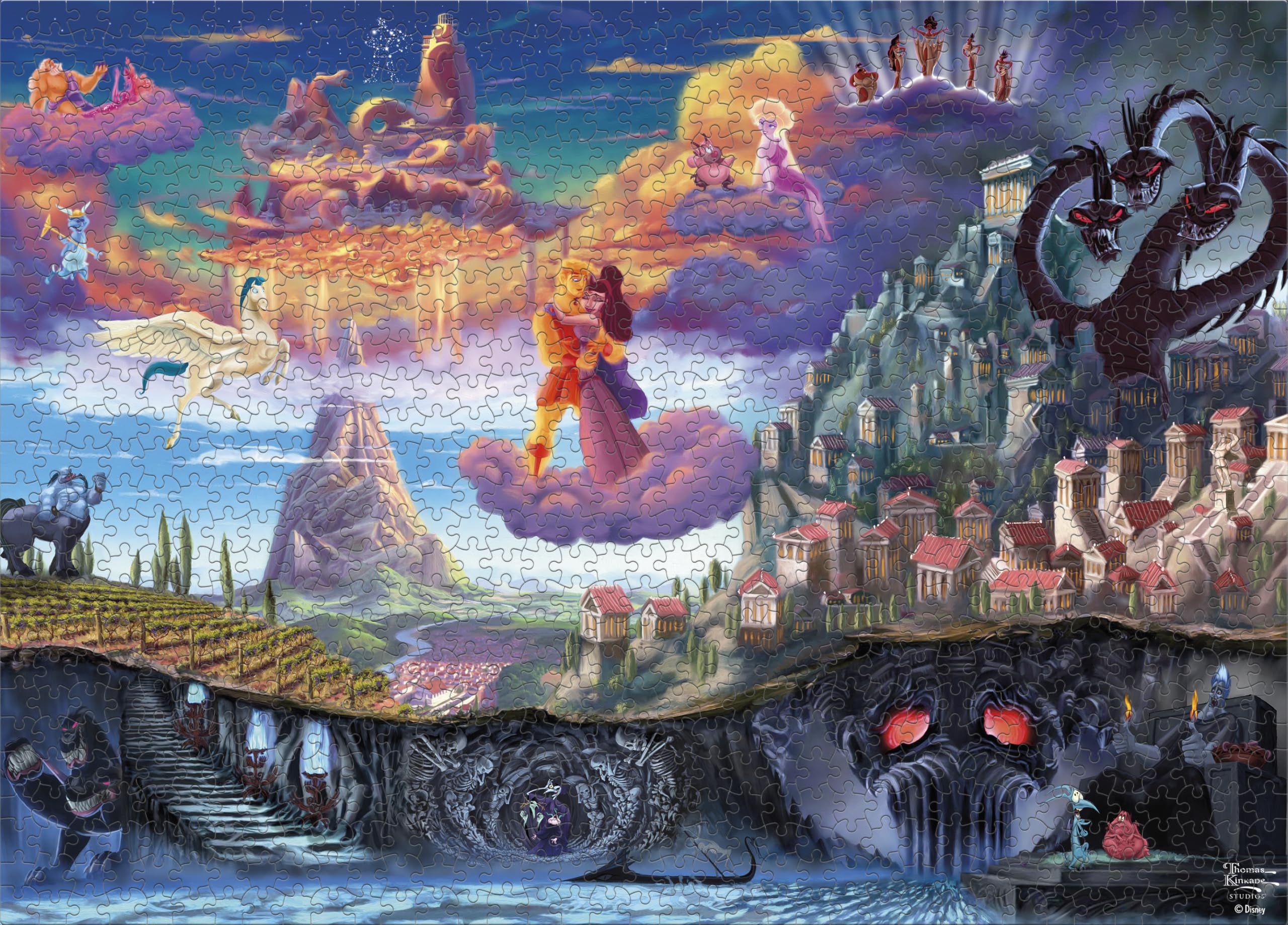 Hercules ジグソーパズル Amazon.com: Ceaco - Thomas Kinkade - Disney - Hercules -1000