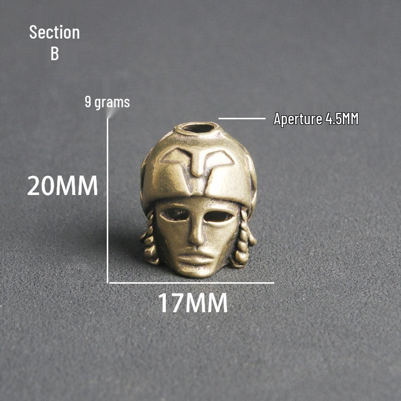 Brass Skull Head Paracord & Keyring Pendant DIY Accessory