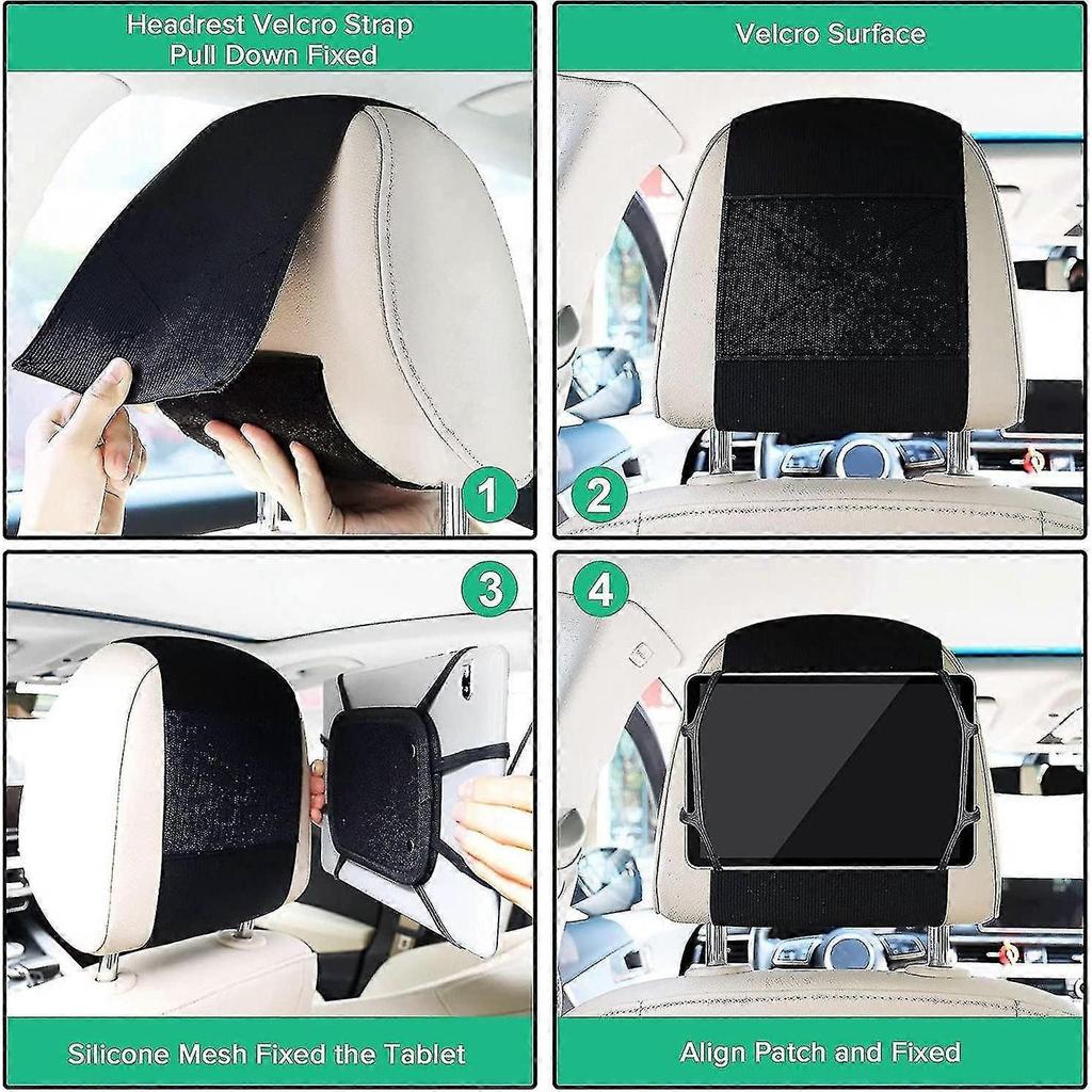 2 Pack Car Headrest Tablet Mount Holder for Back Seat, Universal Stand for Kids Compatible with 7-10.5 Inch Tablets and Devices