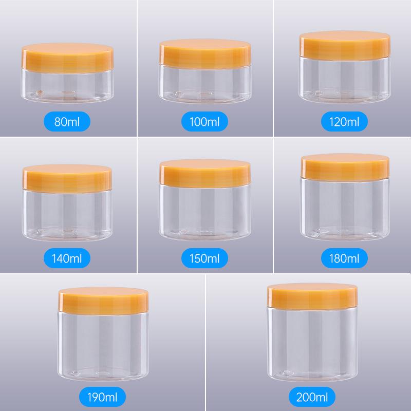 100ml Matte Cream PET Plastic Refill Jar - Transparent Wide Mouth Cosmetic Bottle for Face Cream & Hair Mask