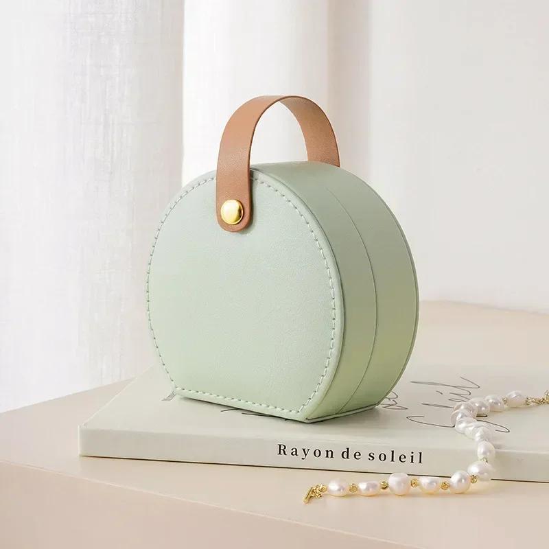 

Portable Mini Travel Jewelry Case Leather for Earrings Necklace Rings Small Organizer Display Holder Jewelry Boxes and Packaging