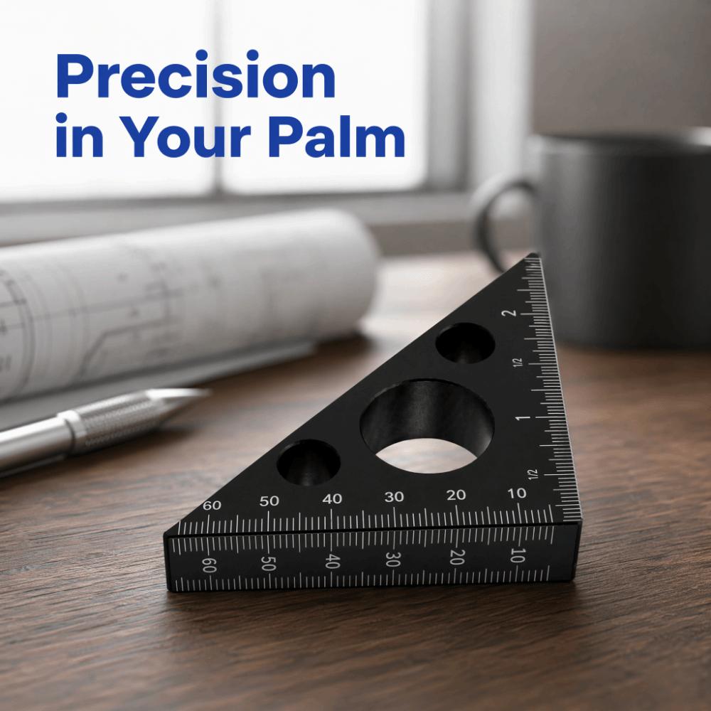 High Precision Measuring Tool Aluminum Alloy Layout Measuring Tool Triangle Ruler  For Woodworking