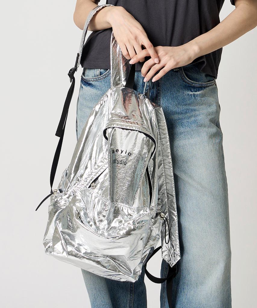 Aeyiostudio Logo Glossy Backpack_Silver