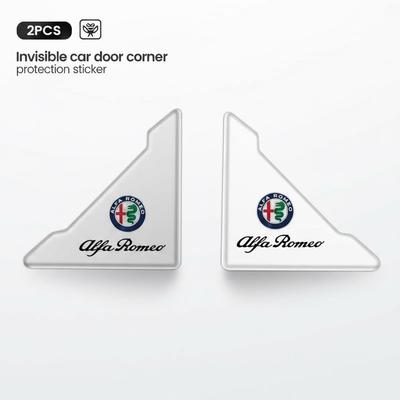 2Pcs For Giulia Stelvio Giulietta 156 159 147 Mito Tonale Brera Disco Car Door Corner Anti-collision Covers Stickers