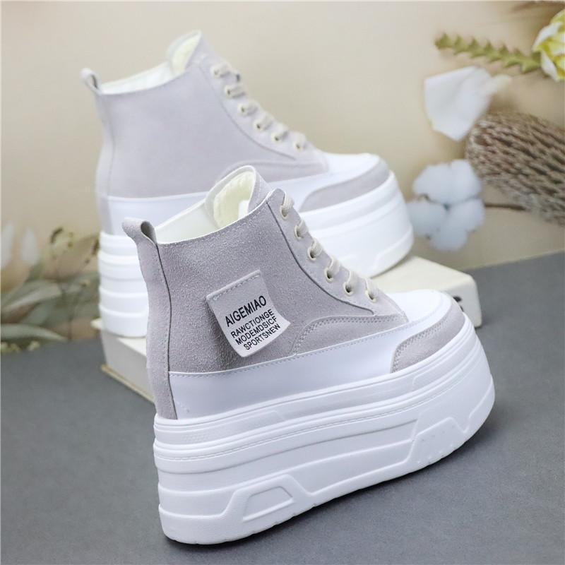 

Мода 12СМ Осень Новые Женские дерма Спортивные Кроссовки Обувь с высоким верхом Женские Вулканизированные Женские Повседневные Обувь для ходьбы Ботильоны Дамы 37