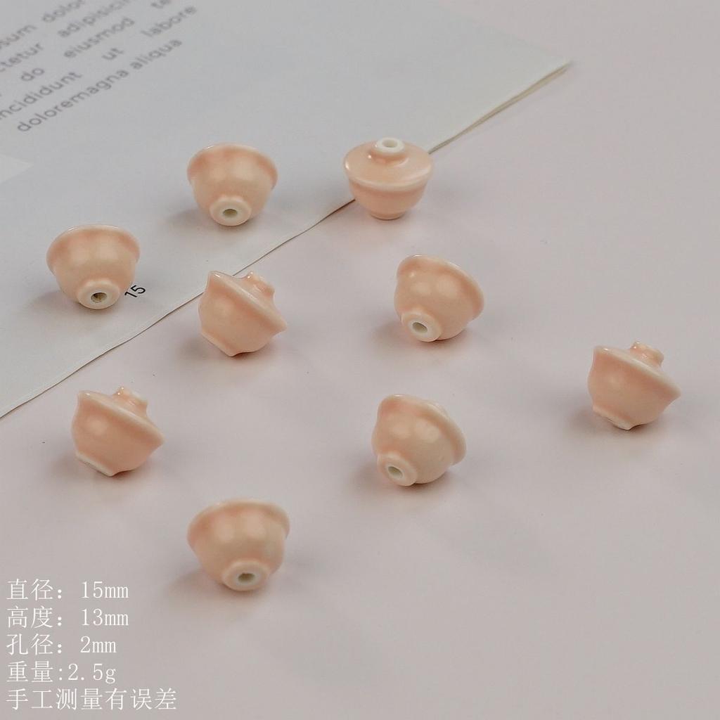 Perline sfuse in ceramica mini piccolo coperchio ciotola temperamento fresco stile nazionale materiale per accessori fatti a mano fai-da-te con perline