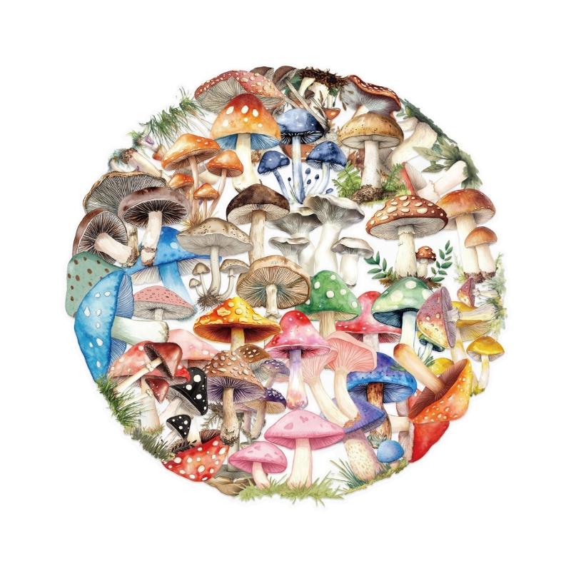 

50Counts Cartoon Mushroom Decorative Sticker Water Resistant PET Sticker for Scrapbooking Water Bottle Phone Case Guitar 1