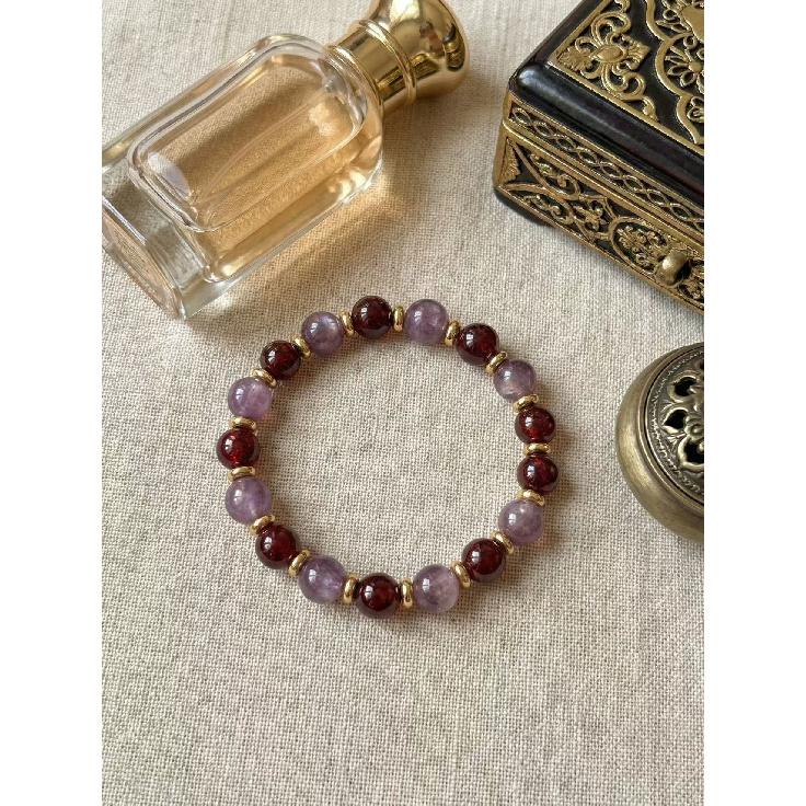 

Purple Jade Fragrant Nine Purple Fire Natural Garnet Amethyst Bracelet Simple Versatile Women s Jewelry 【Purple Jade Incense】
