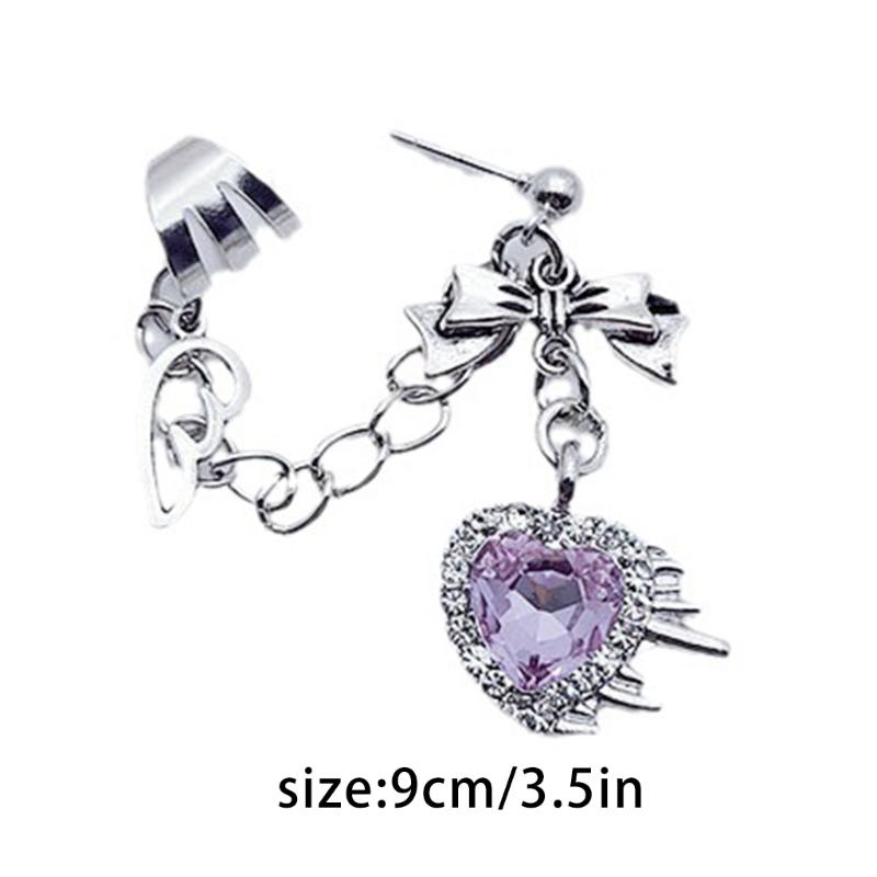 Punk Vintage Women Earrings Metal Chain Cross Heart Personalized Hip Hop One Pieces Ear Bone Clips Party Jewelry Gifts