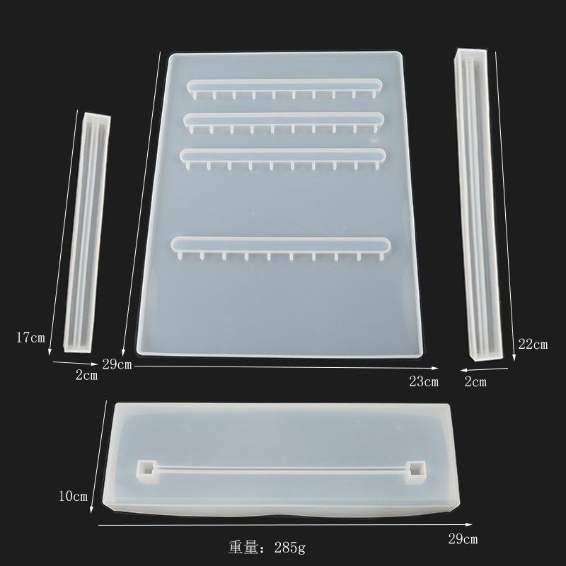 1 Pcs Diy Crystal Epoxy Mold Earrings Shelf Silicone Mold Display Stand Earrings Pendant Jewelry Rack Storage Set