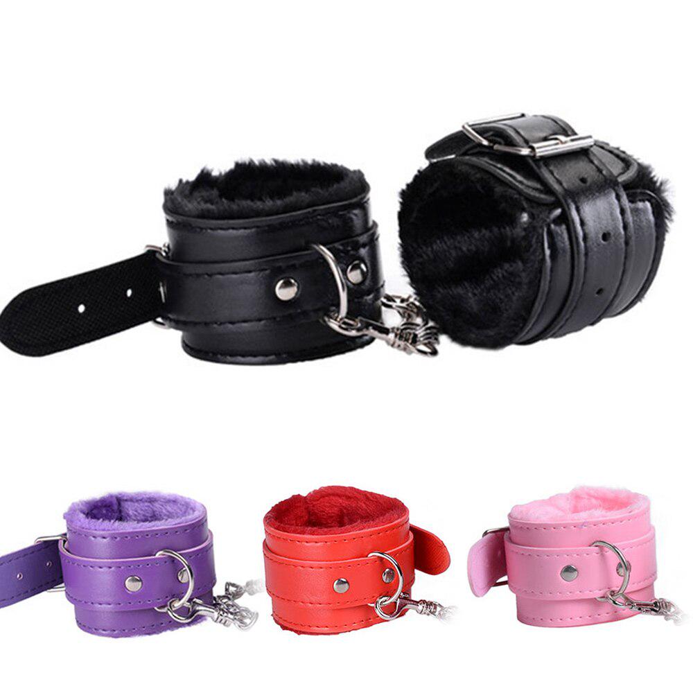 Menottes en cuir PU, menottes de poignet de contrainte de bondage sexuel, jouets de jeu pour adultes pour femmes et hommes