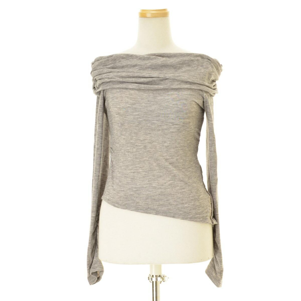 [Used] Lily Brown / Lily Brown LWCT244041 Side hook asymmetric off shoulder tops long sleeve cut and sew [cacfbbda-l]