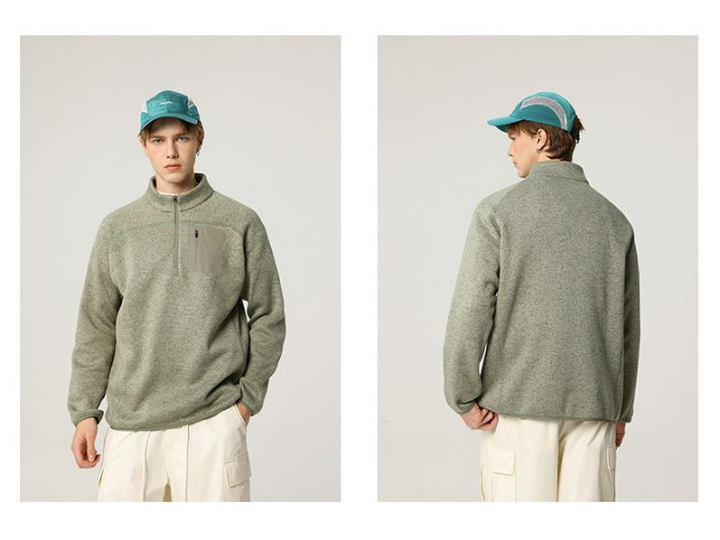 Men's Slim-Fit Half-Zip Outdoor Base Layer Pullover for Winter Sports and Casual Wear