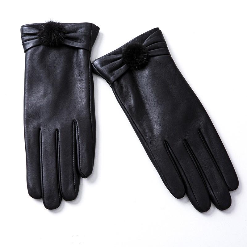 Womens Genuine Leather Winter Gloves Touchscreen Compatible Warm Driving Riding Fashion