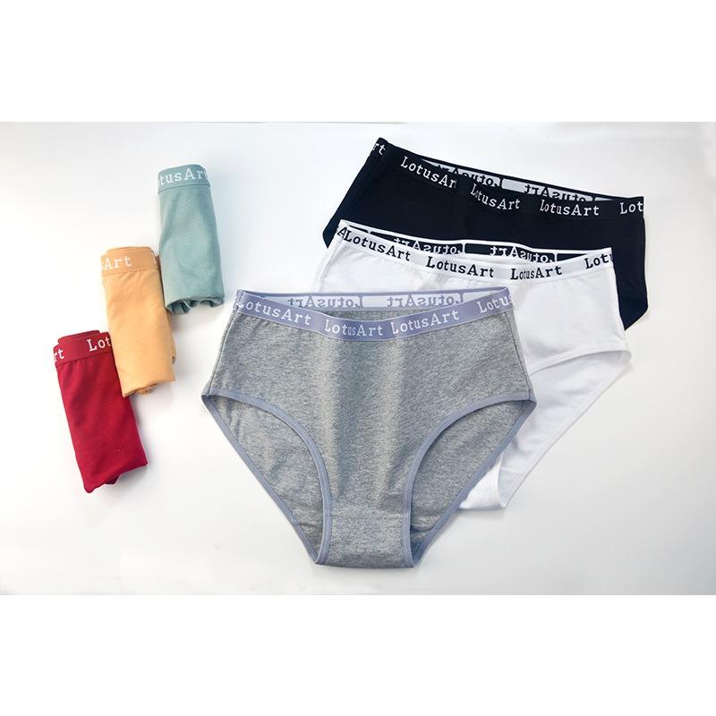 High Quality Comfort Women's Panties Big Size Cotton Mid-high Waist Ladies Panties Big Size Panties Female Summer Female Cute Solid Color Underpants