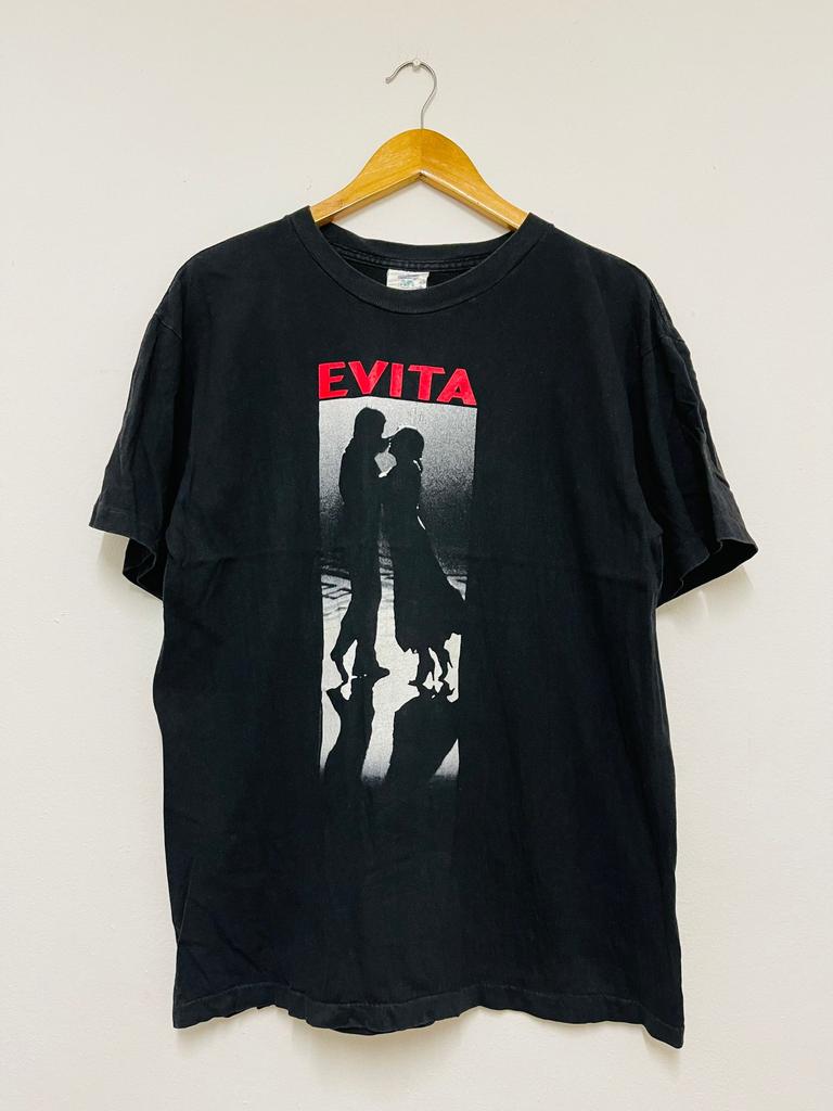Vintage 90s Evita 1996 Romance Musical T-Shirt / Antonio Banderas / Madonna / 90s Drama / 90s Promotional Tee / 90s Streetwear / Black / L