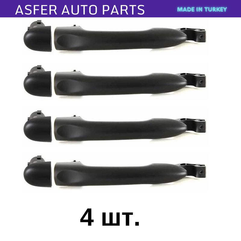 4pcs Black Exterior Door Opening Handle For Renault Fluence Megane Mk3 Clio Mk4 OEM 806B02596R 806B04979R