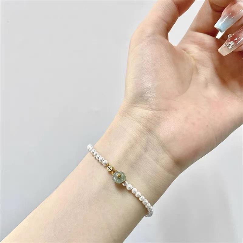 Money Flower Rice Grain Little Pearl Bracelet For Women Girls Light Luxury Bracelet Korean Style Temperament Hand Rope Gifts