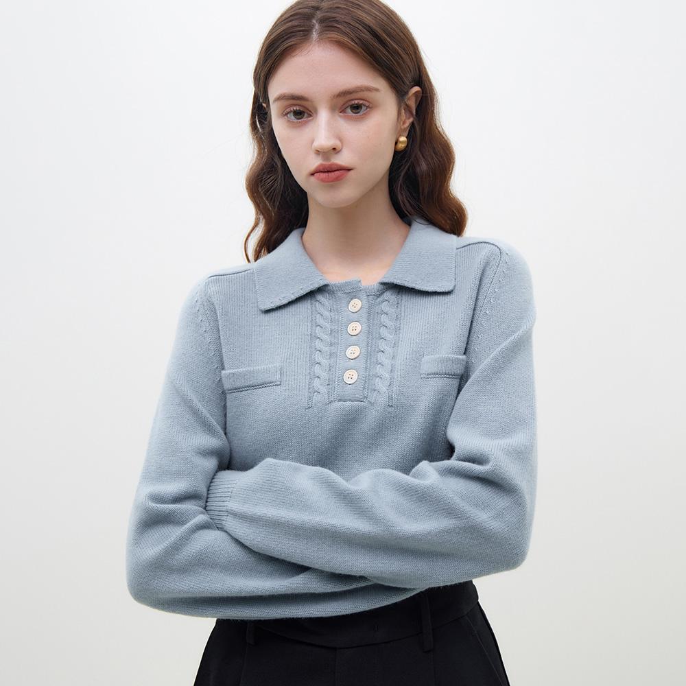 WEDNESDAY DELIGHT Wd_Collar Pullover Knit Sweater_2Color