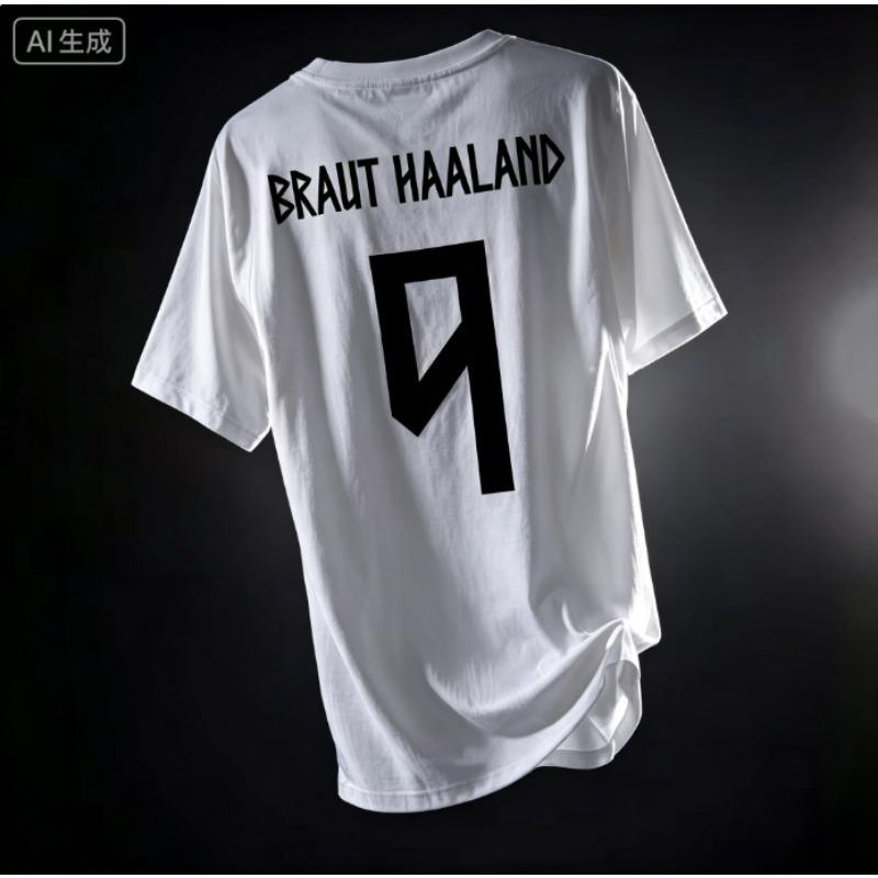 Norway Haaland #9 Soccer Football Top Men T Shirt Women Tee Boys Top Children Parent Child Quick Dry Short Sleeves Kids Tshirt