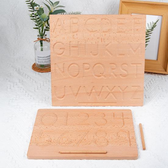 Holz-Zeichentafel, verbessert die Hand-Auge-Koordination, Feinmotorik, ABC, Zahlen, Formen, leicht