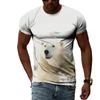 Letní móda Polar Bear Image Pánské ležérní tričko s 3D tiskem Hip-hop personalizované kulatý výstřih Top s krátkým rukávem