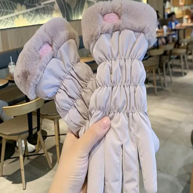 1 Pair Women's Warm Gloves with Thermal Lining, Windproof & High Quality Touchscreen for Cycling, Driving, Outdoor Sports