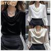 Women's Fashion Casual Solid Color Print Long Sleeve Blouses & Shirts International Design