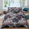 Japanese Crane Duvet Cover King Queen Size Wave Flower Ukiyo-e Style Bedding Set Eastern Culture 2/3pcs Polyester Quilt Cover