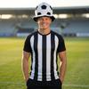 Black-and- Patchwork Classic Football Cap For Fans, Sports Events, And Team Entrance