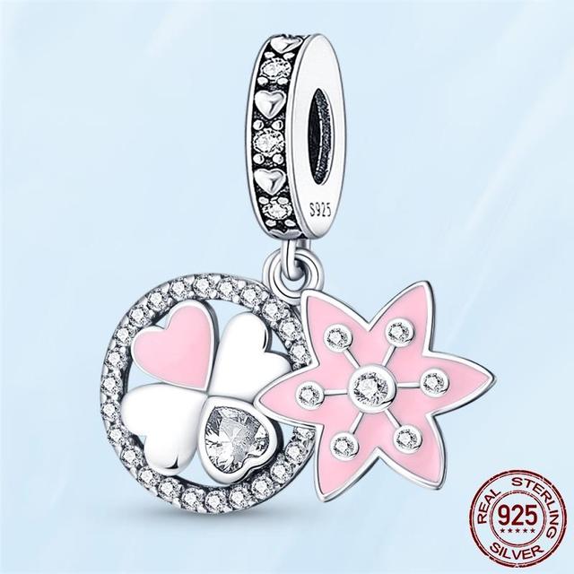 Prívesok na kľúče zo striebra 925 Sterling Strieborná taštička Malá taštička Držiak na srdiečko Priliehavý originálny značkový kúzlo pre ženy