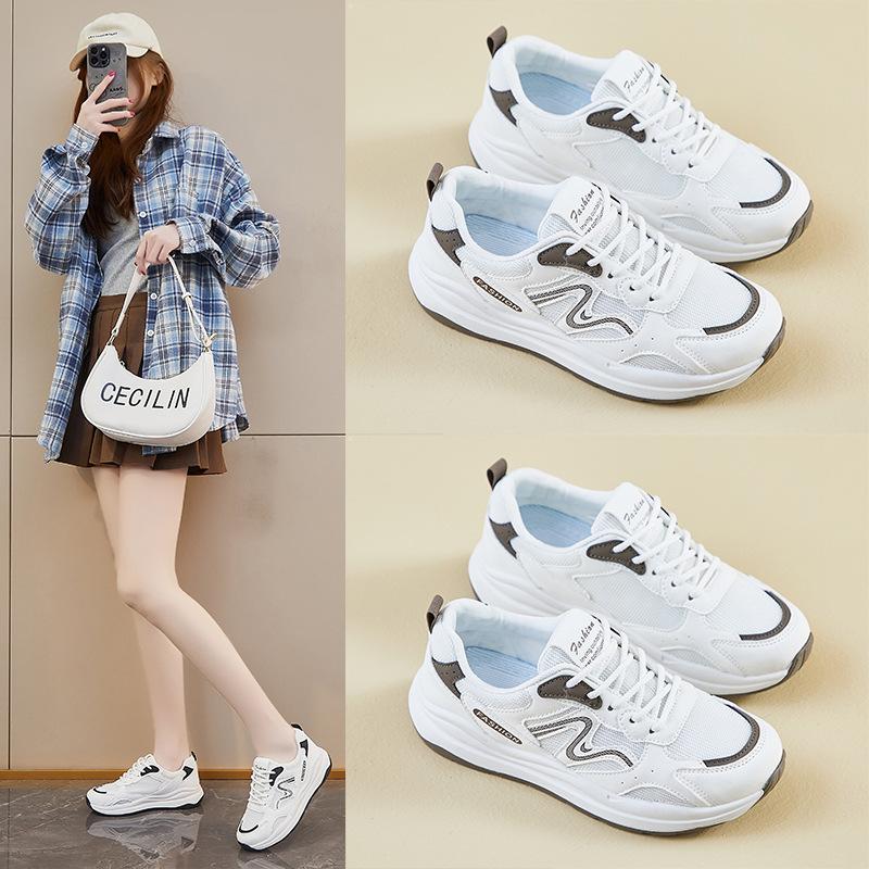 Dámské běžecké tenisky nazouvací lehké robustní platformové tenisky pro ženy pohodlné ležérní vycházkové boty šněrovací prodyšné tenisové tenisky