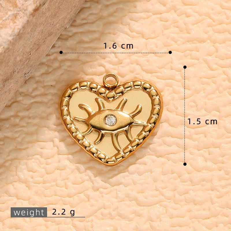 Stainless Steel Geometric Heart Pendant & Mini Eye DIY Jewelry Accessories