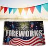 Fireworks Letter Pattern Flag Banner Fade Resistant Outdoor Decoration Gift
