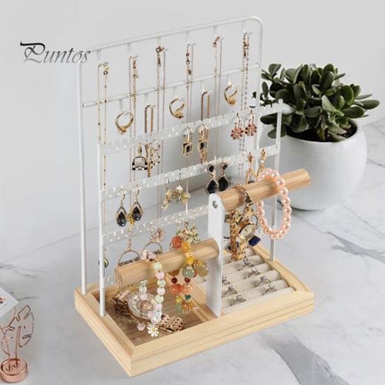 Decorative Jewelry Stand Rack Large Capacity Multi Tiers Stable Base Earrings Rings Necklaces Modern Organizer Bracelets Display Holder Shop Showcase